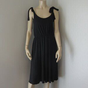White Birch Black Adjustable Sleeve Tie Straps Size S Elasticized Waist Dress